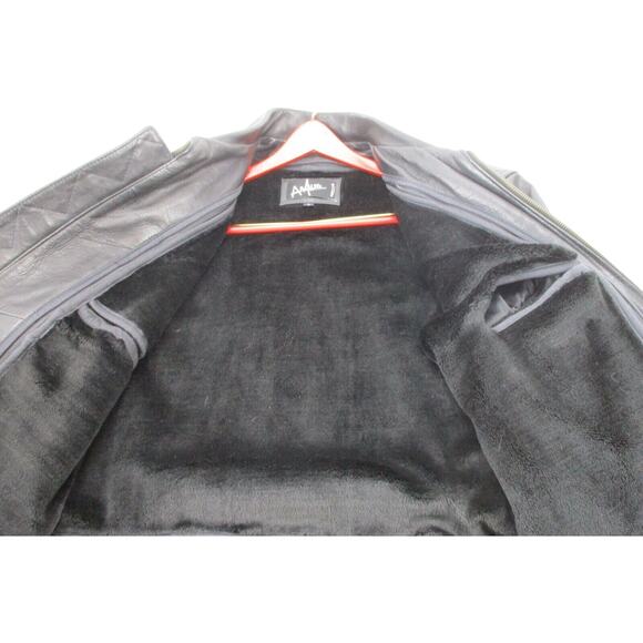 A1 Global Black Genuine Leather Jacket Size L w/ Zip in Liner - Anjum Collection - Picture 9 of 10